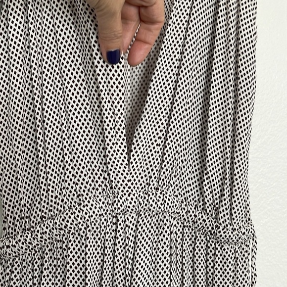 Faithful The Brand Emery Jumpsuit White Brown Cropped Wide Leg Dimond Tie Neck M - Picture 9 of 11